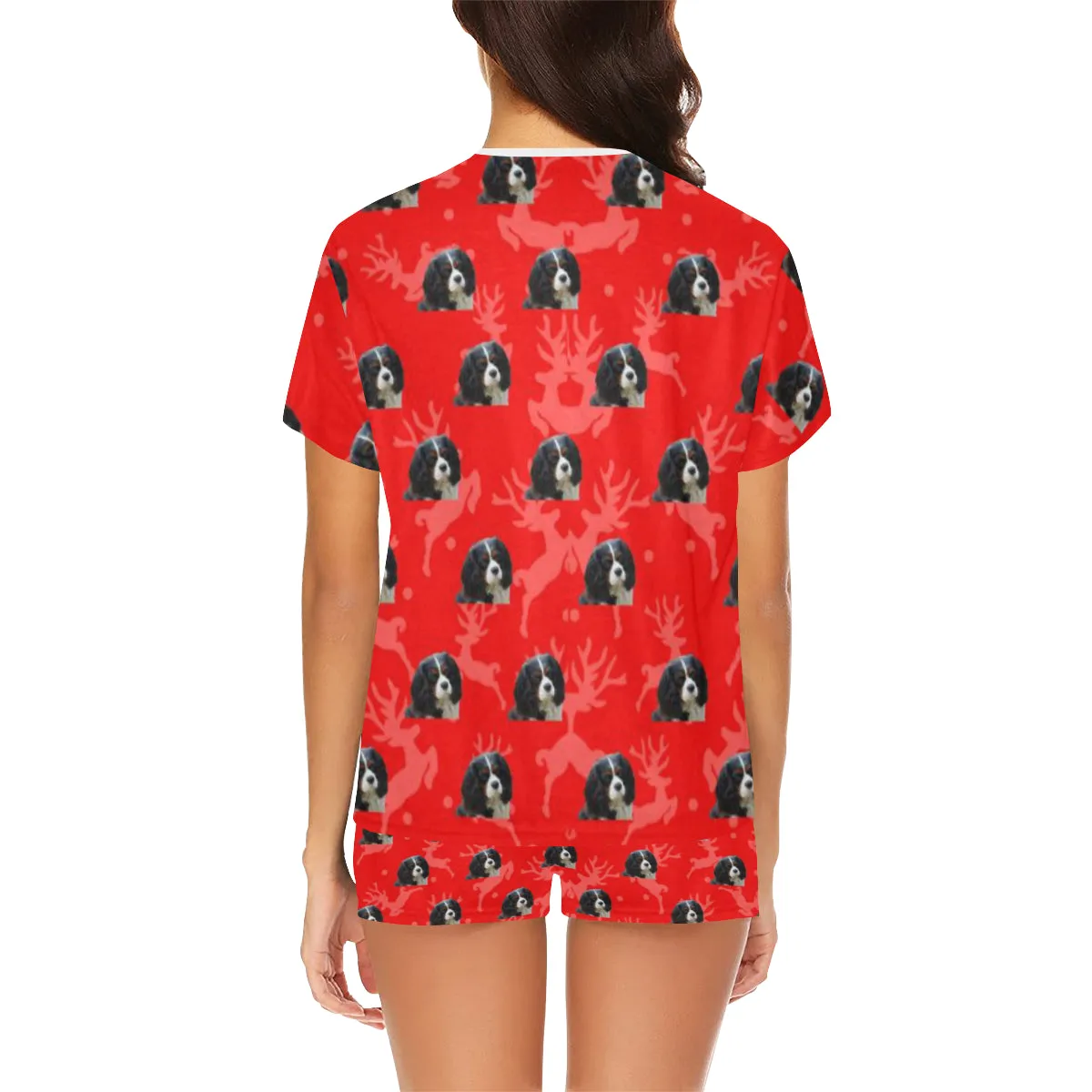 2 Piece Cavalier King Charles Spaniel PJ Set - Tri Holiday