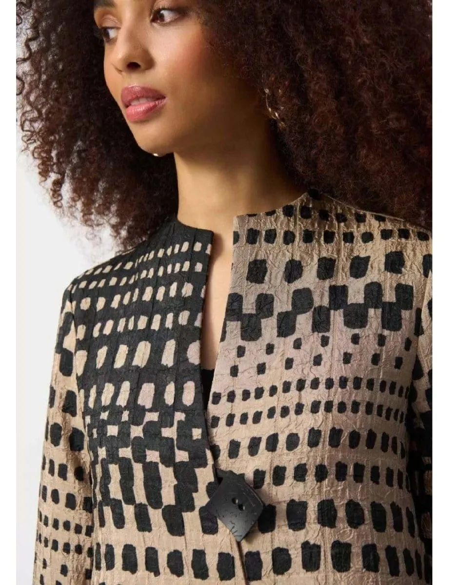 Asymmetric Black Dune Button Jacket