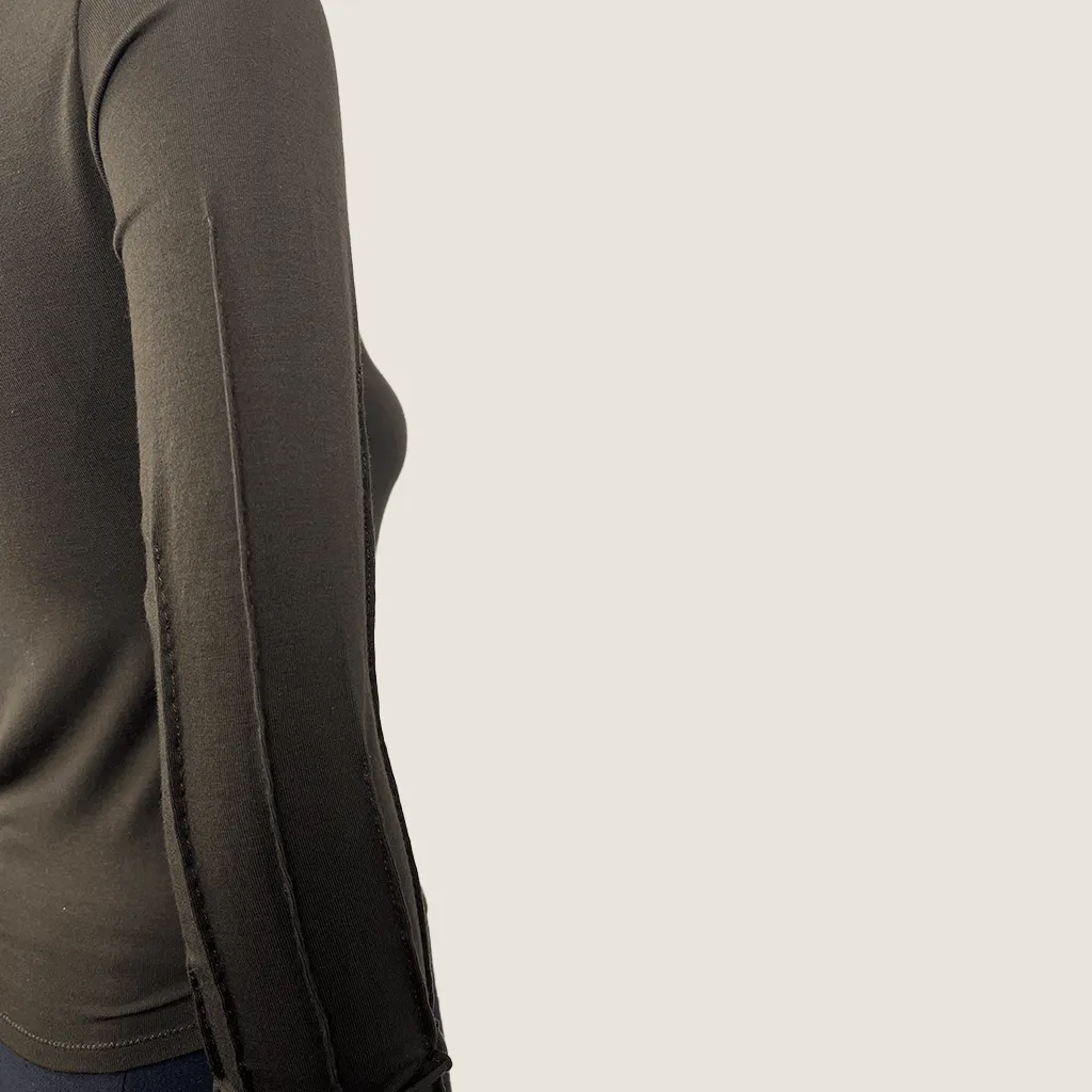 Aunad Puckered Long Sleeve Women's Top Small