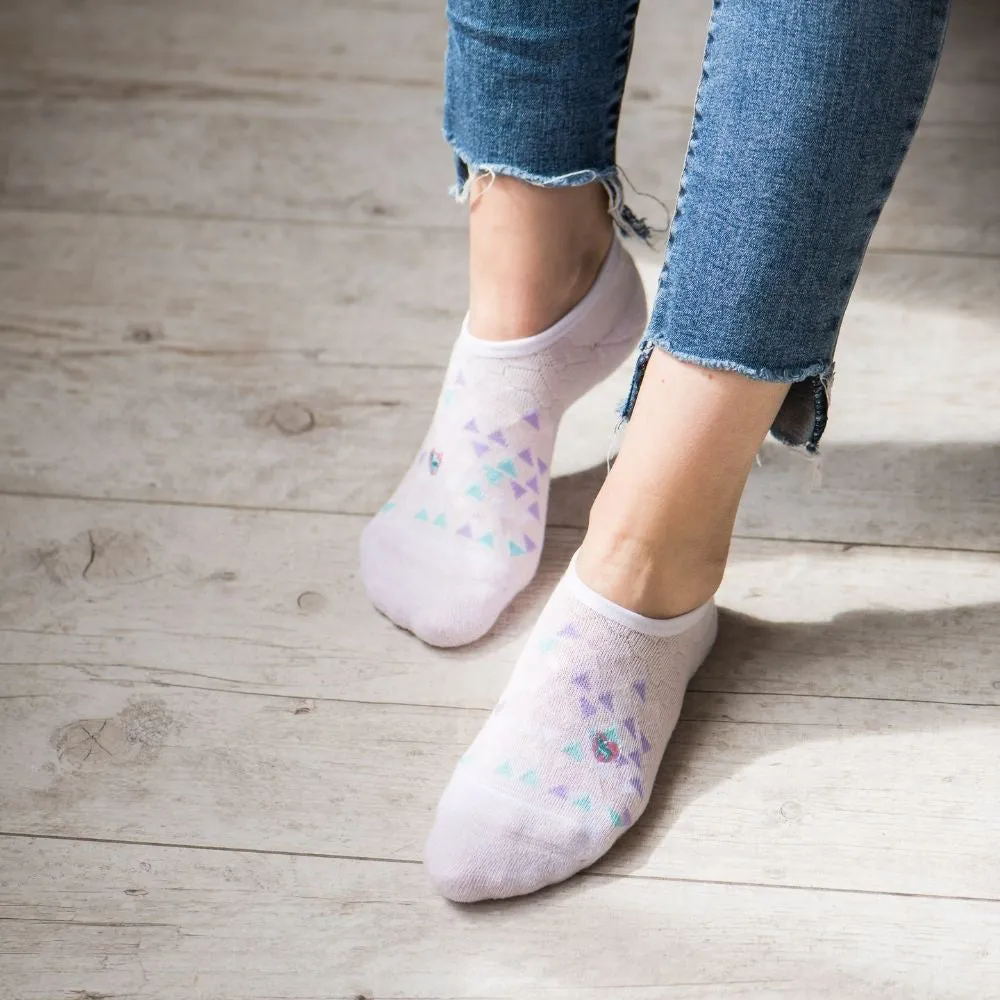 Bamboo Socks | No Fuss No-Show | What's Your Angle Pink