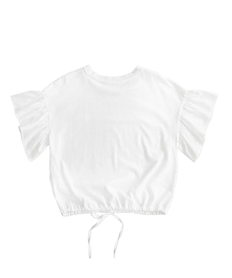 BENECIA 12 Cotton Shirring Tee - White
