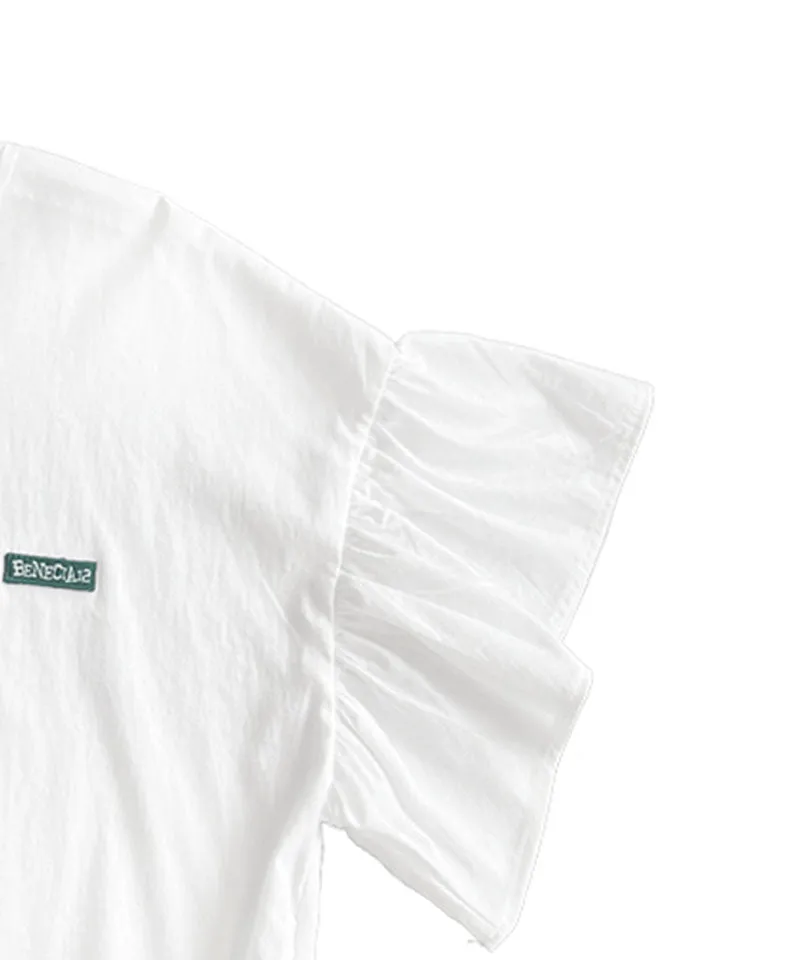BENECIA 12 Cotton Shirring Tee - White