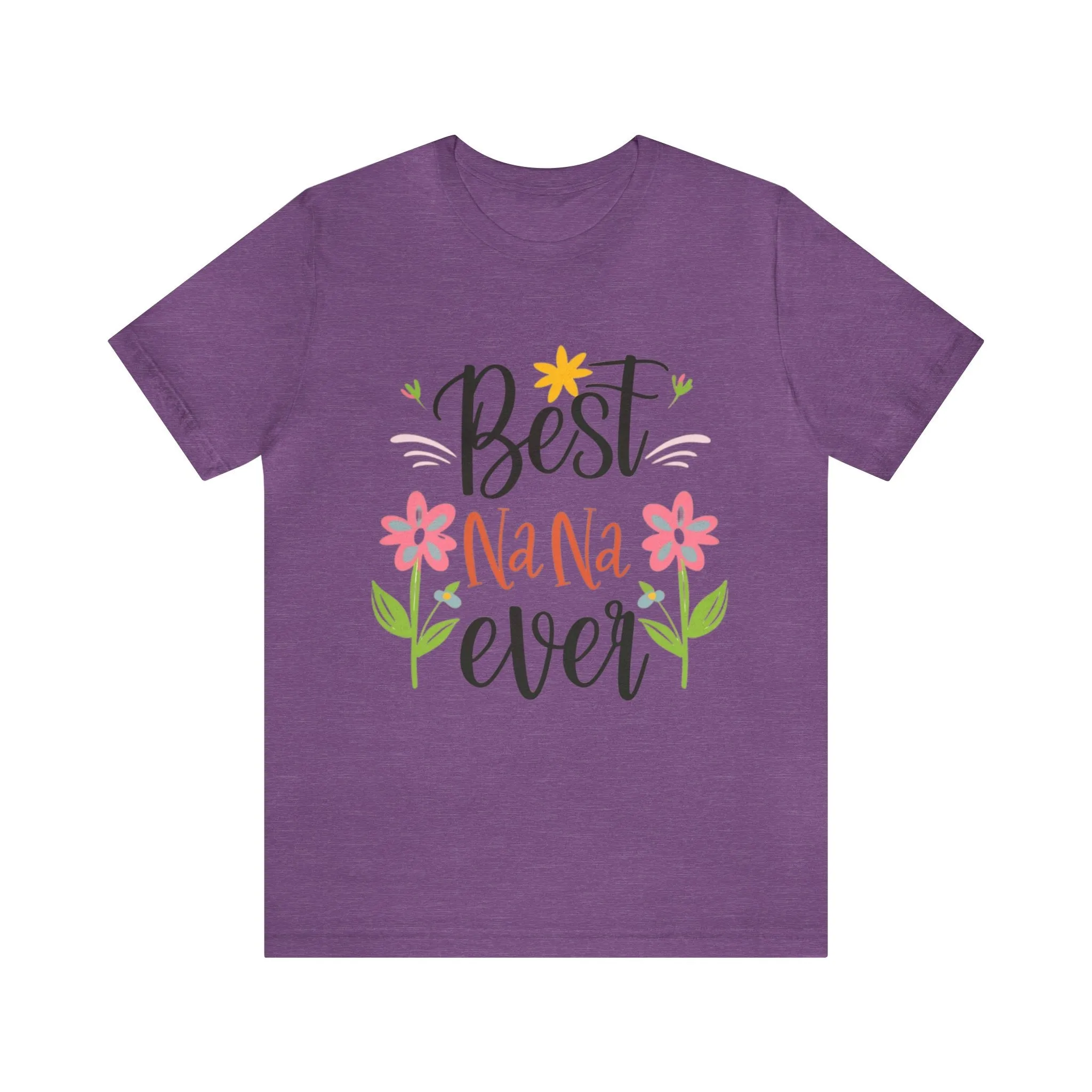 Best Nana Ever Unisex T-shirt with Flower Design, Quality Cotton T-Shirt