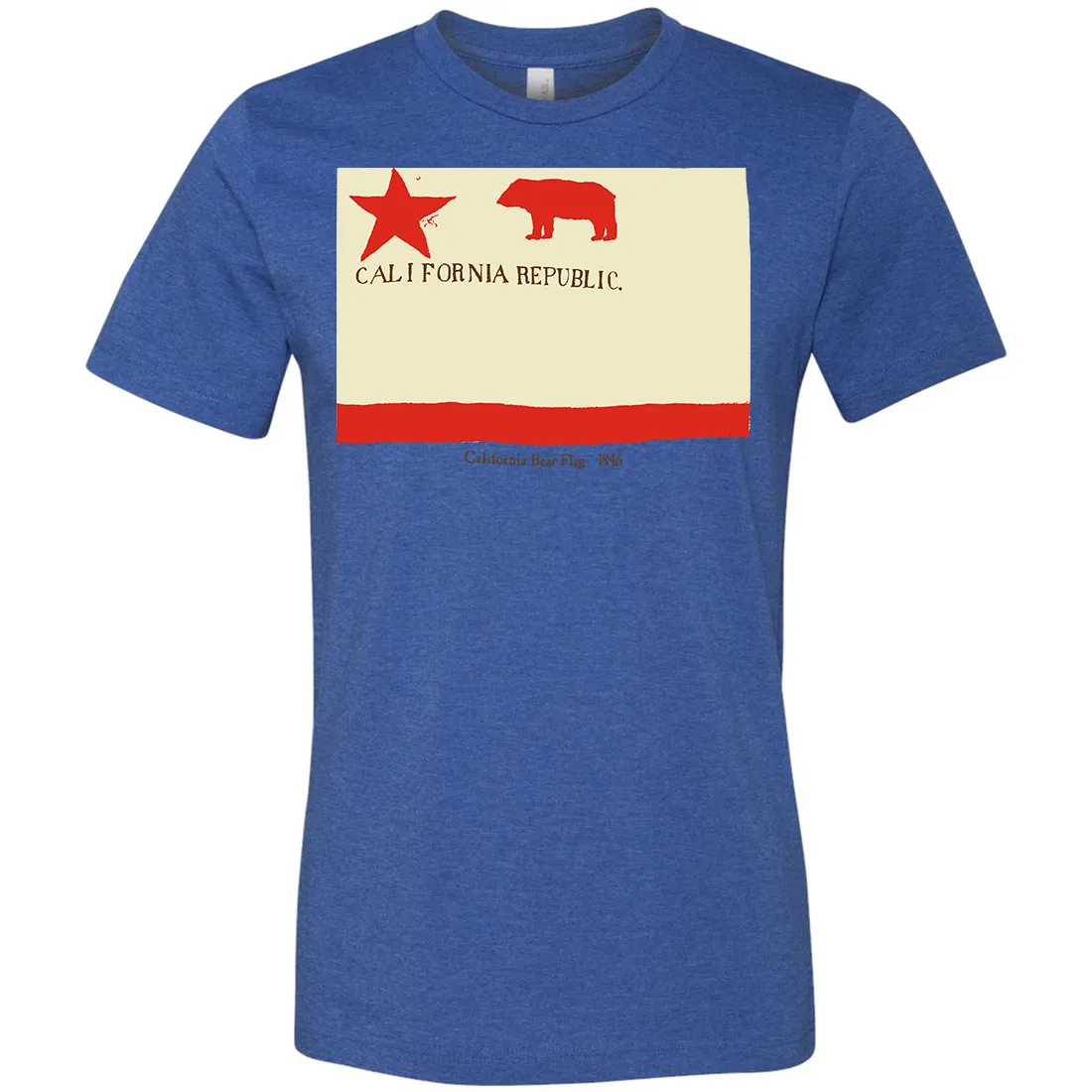 California Republic Bear Flag 1846 Asst Colors Mens Lightweight Fitted T-Shirt/tee