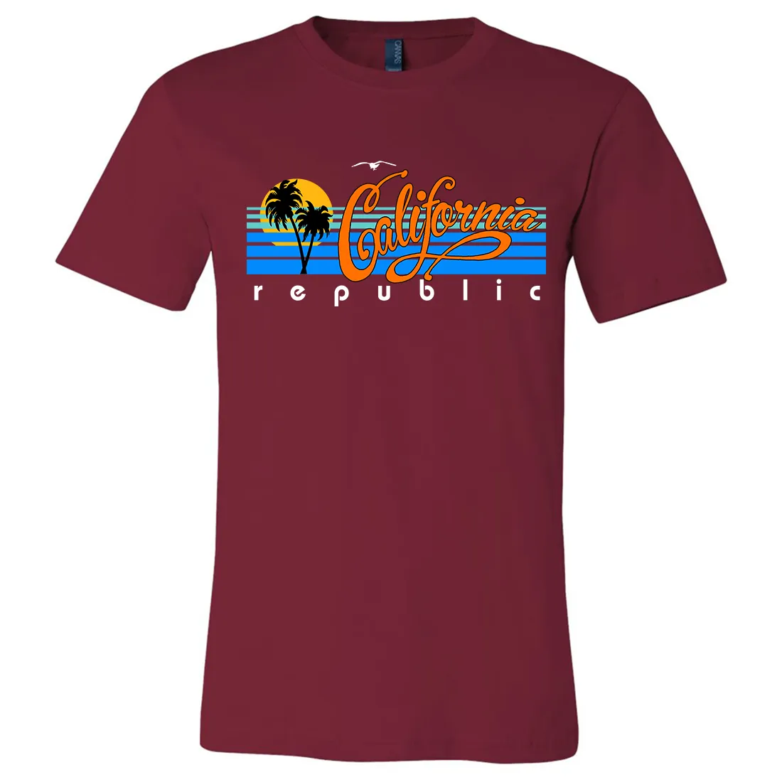 California Republic Palm Trees Asst Colors Mens Lightweight Fitted T-Shirt/tee