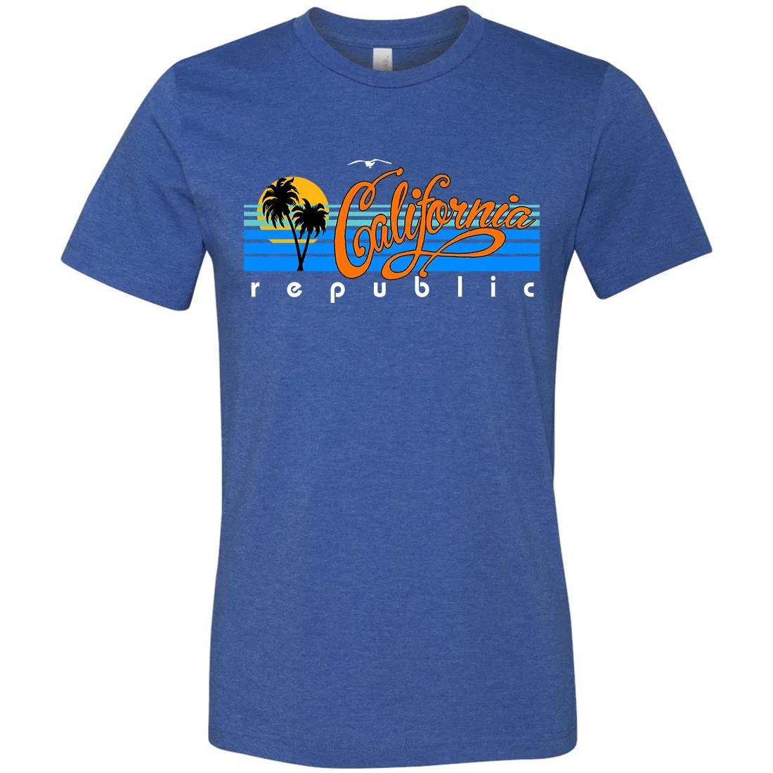 California Republic Palm Trees Asst Colors Mens Lightweight Fitted T-Shirt/tee