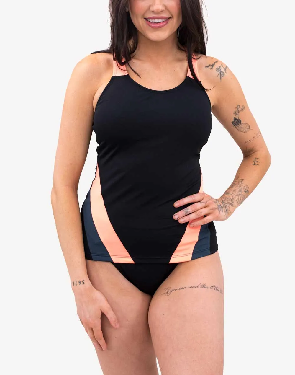 Colourblock Polyester Tankini Top