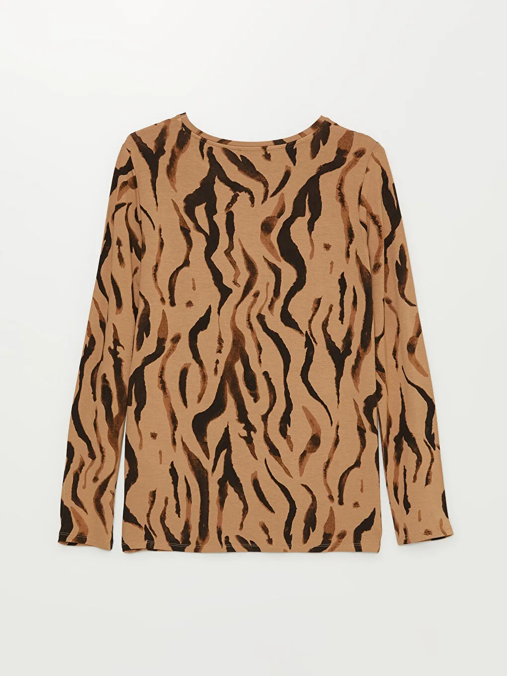 Crew Neck Patterned Long Sleeve Women's T-Shirt