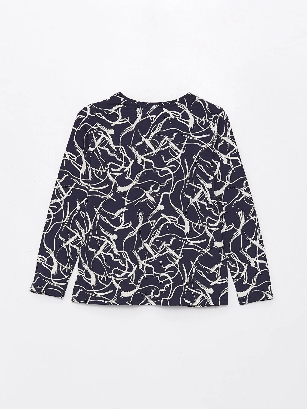 Crew Neck Patterned Long Sleeve Women's T-Shirt