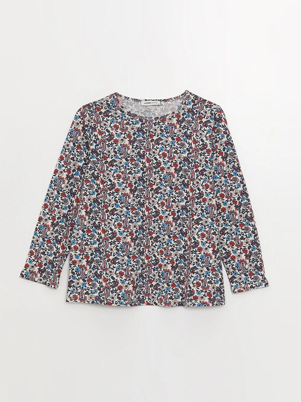 Crew Neck Patterned Long Sleeve Women's T-Shirt