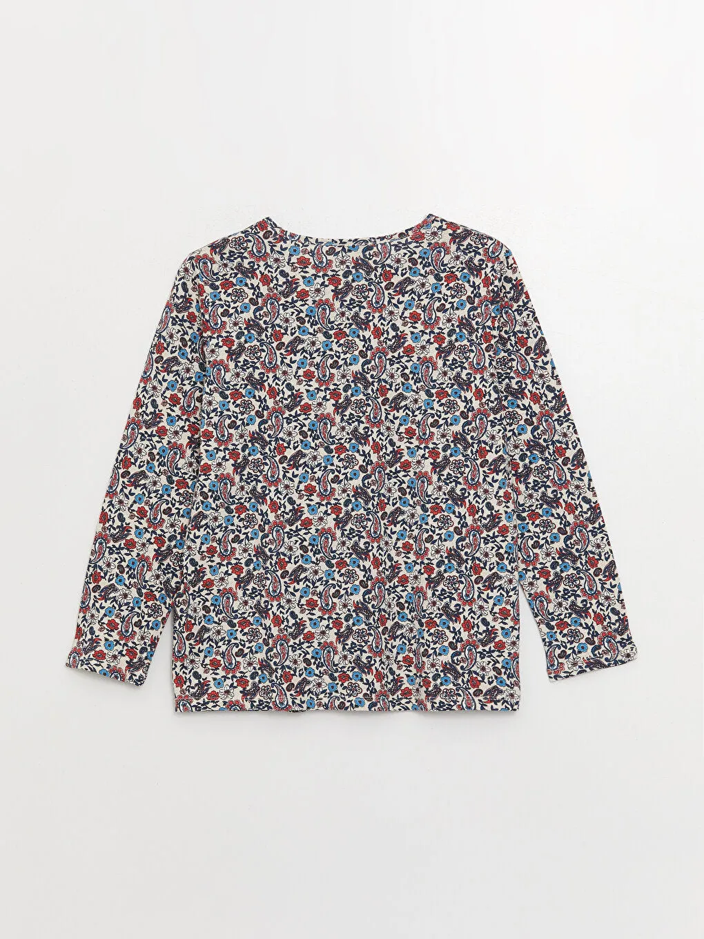 Crew Neck Patterned Long Sleeve Women's T-Shirt
