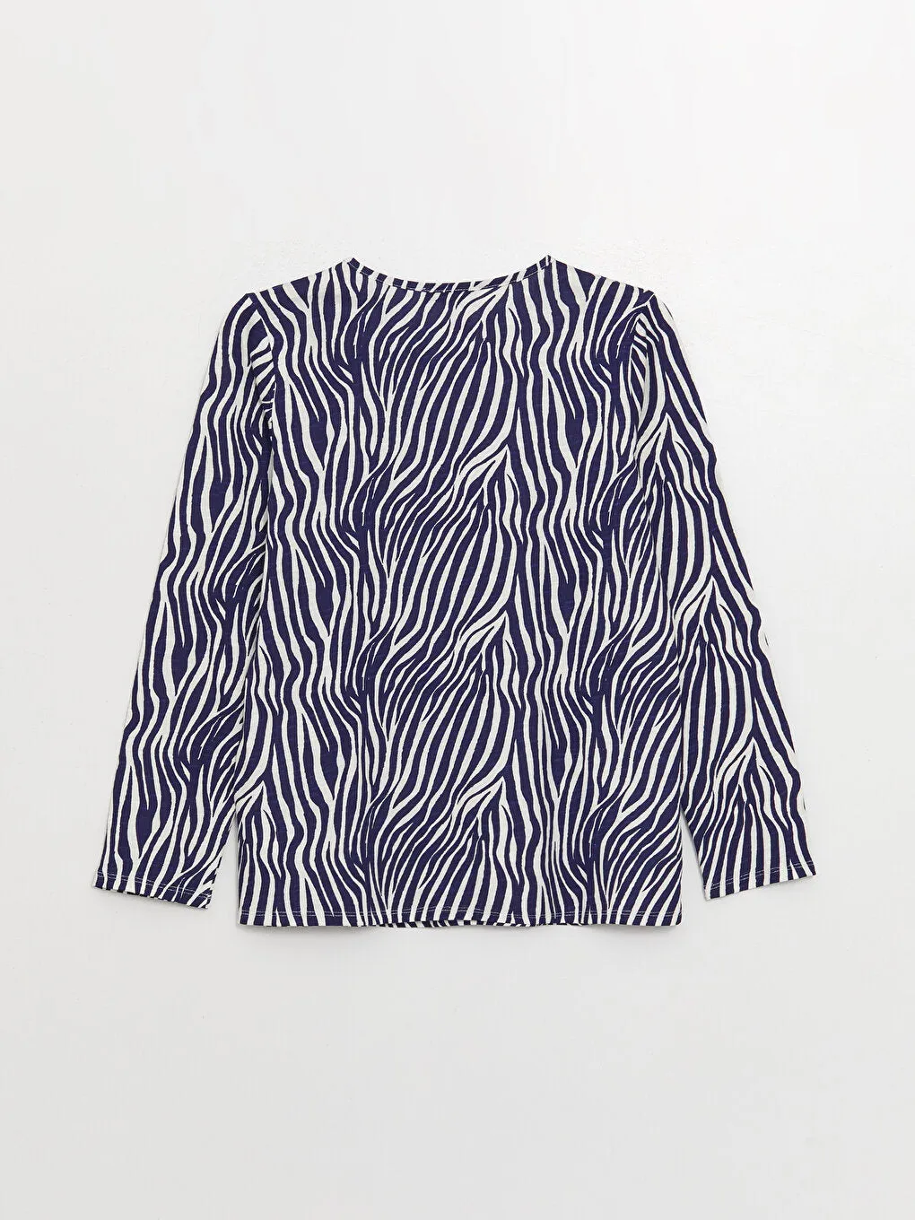 Crew Neck Patterned Long Sleeve Women's T-Shirt