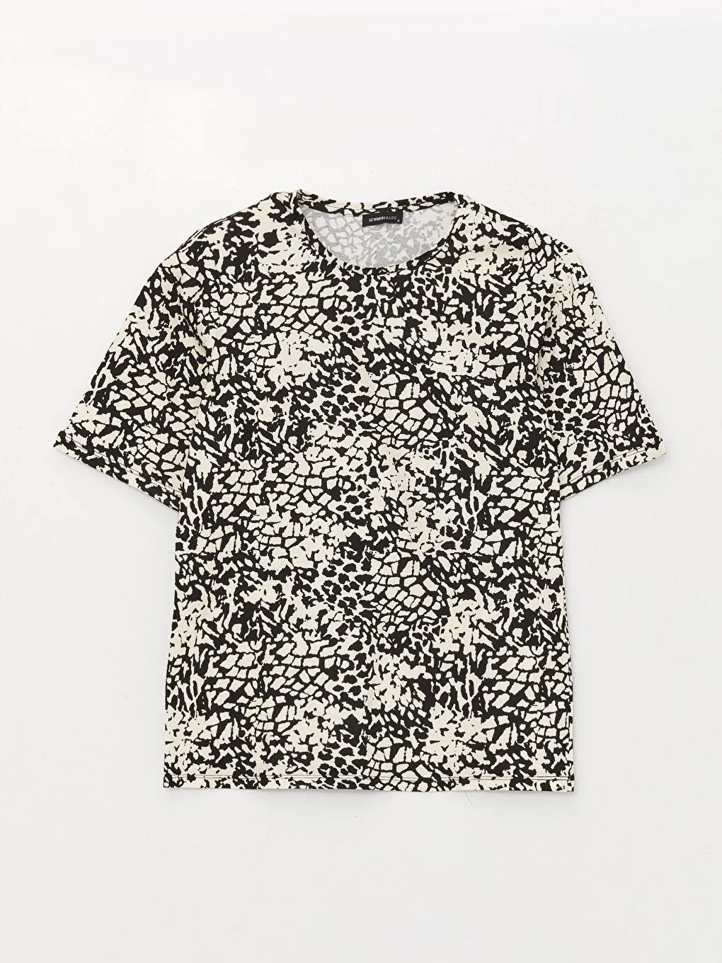 Crew Neck Patterned Short Sleeve Women's T-Shirt
