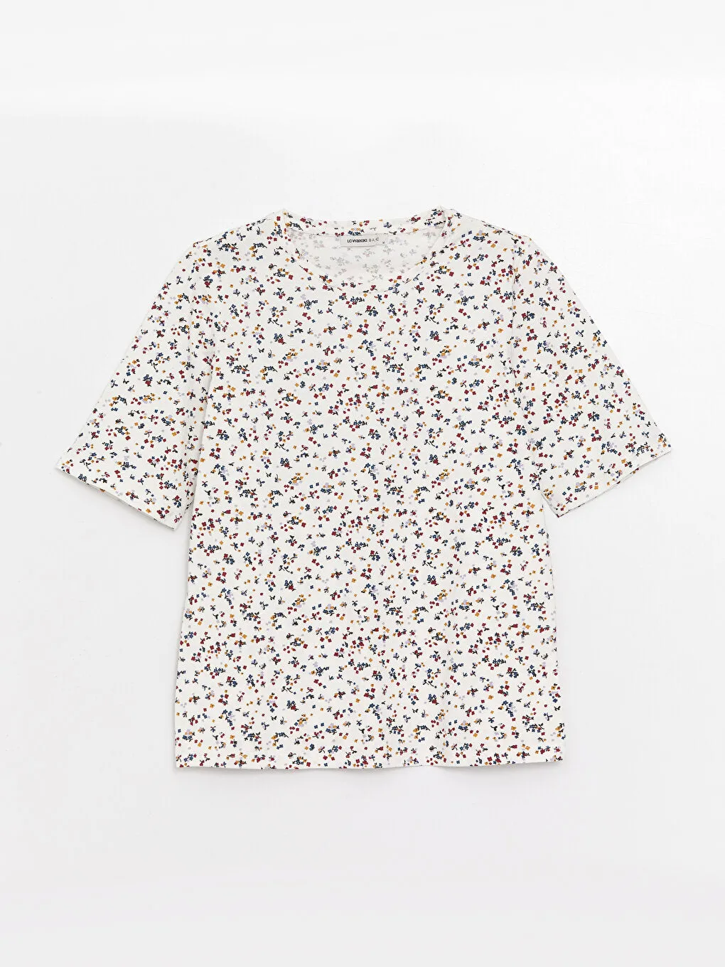 Crew Neck Patterned Short Sleeve Women's T-Shirt