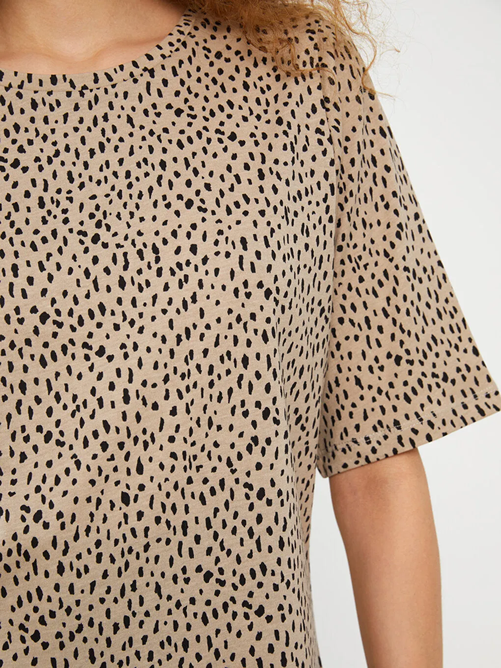 Crew Neck Patterned Short Sleeve Women's T-Shirt