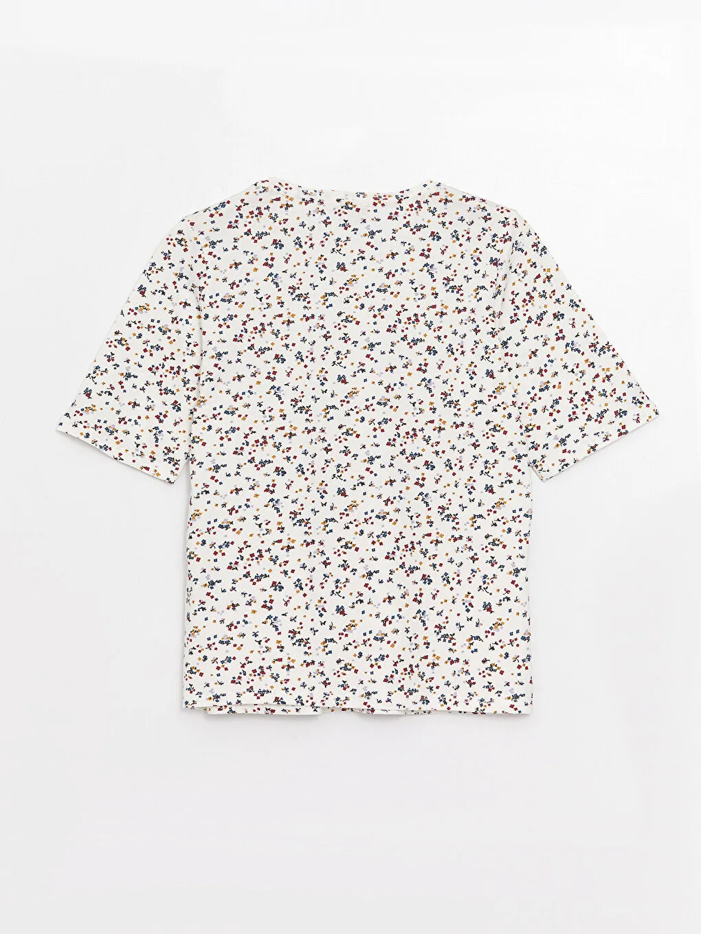 Crew Neck Patterned Short Sleeve Women's T-Shirt
