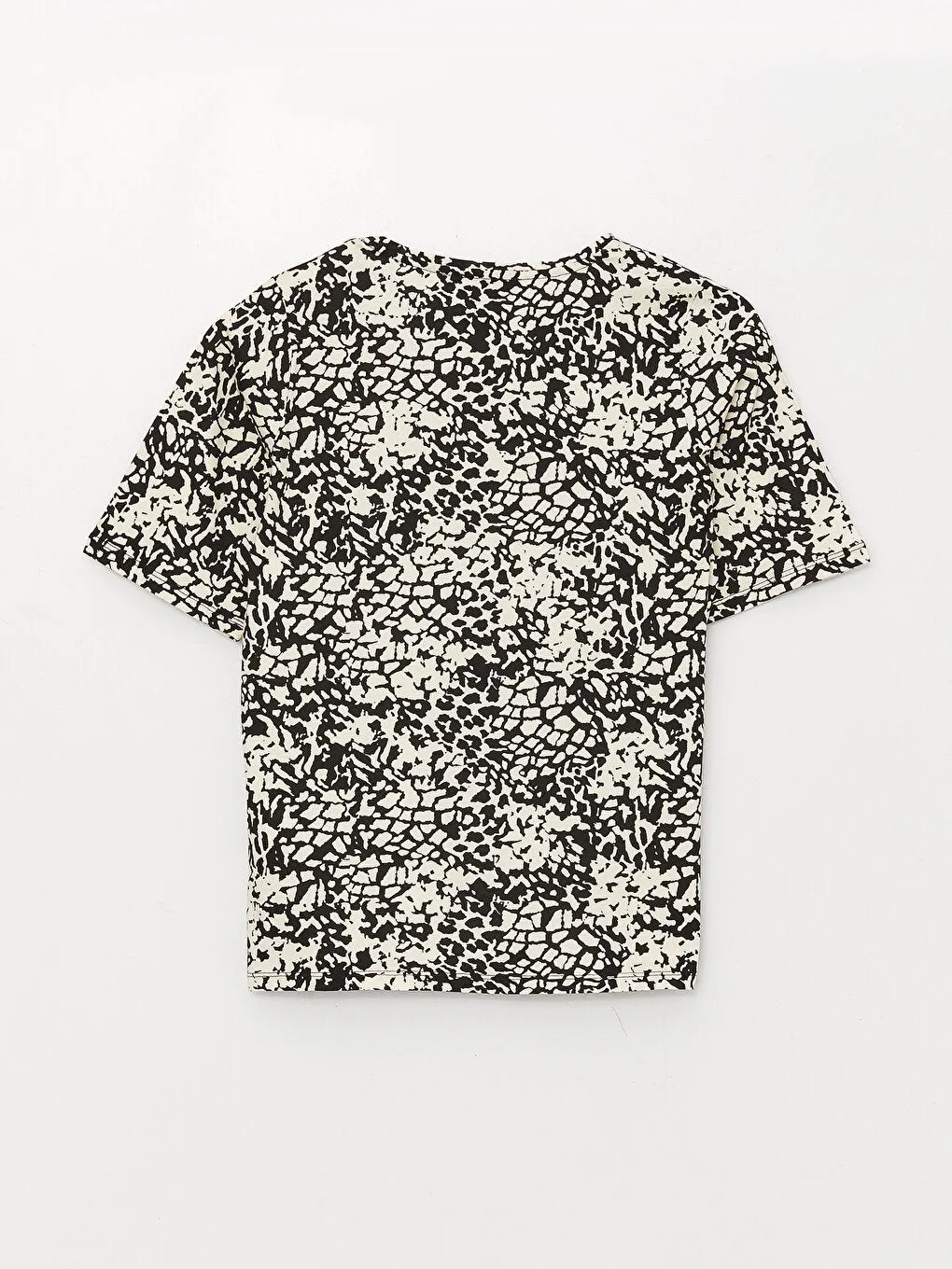 Crew Neck Patterned Short Sleeve Women's T-Shirt