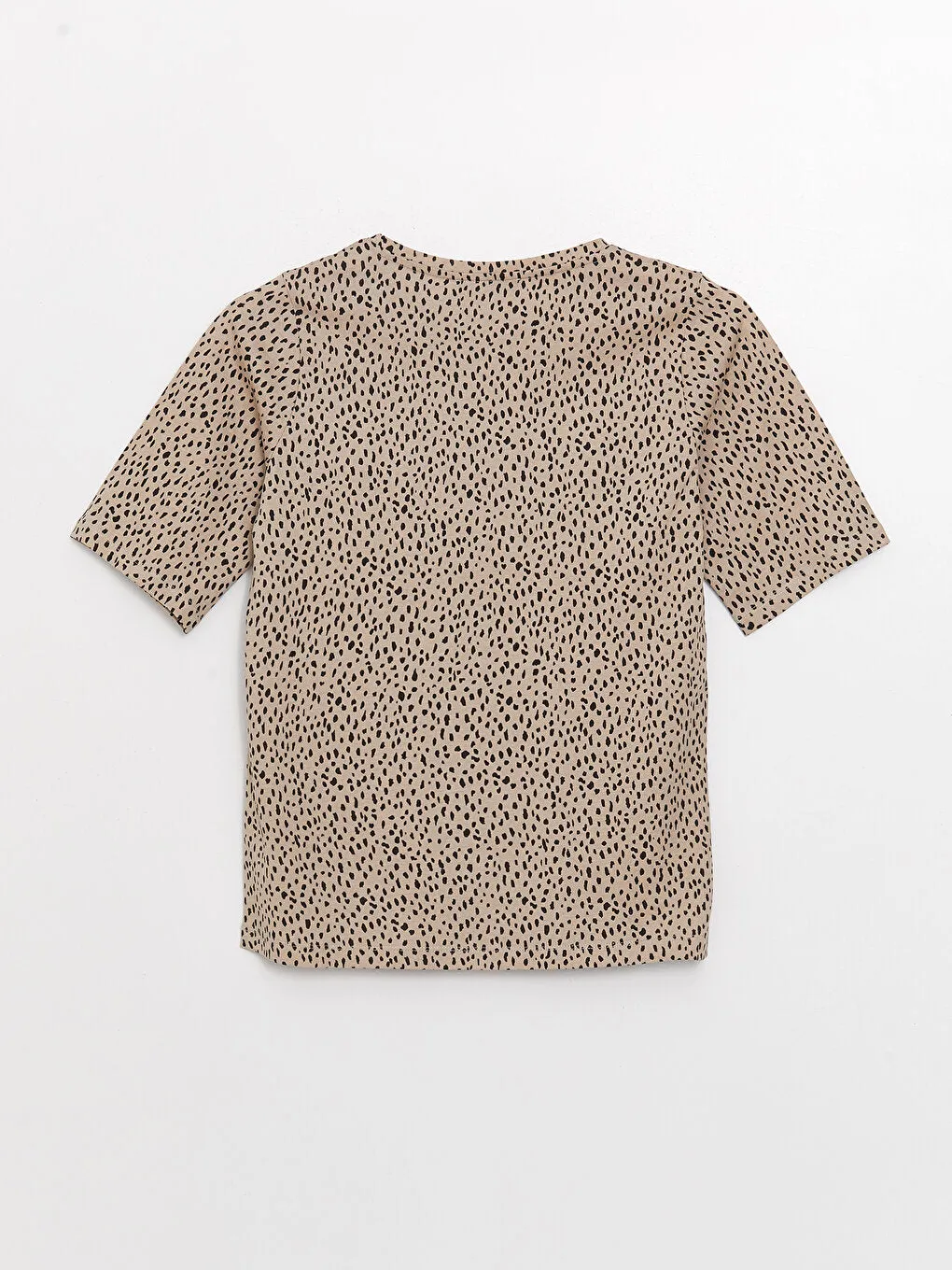 Crew Neck Patterned Short Sleeve Women's T-Shirt