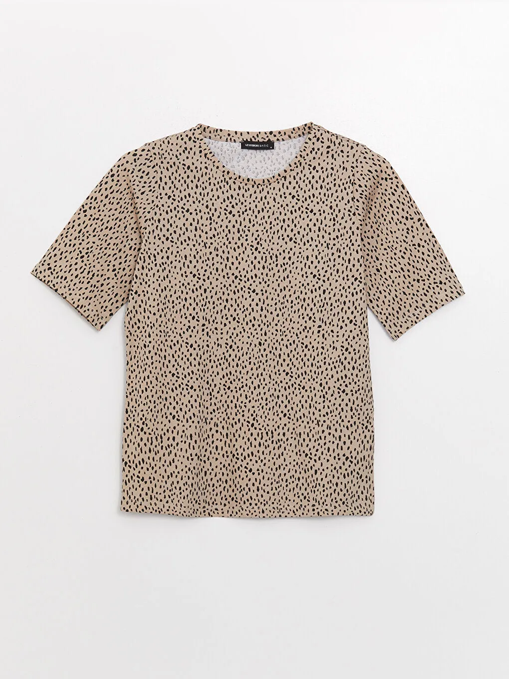 Crew Neck Patterned Short Sleeve Women's T-Shirt