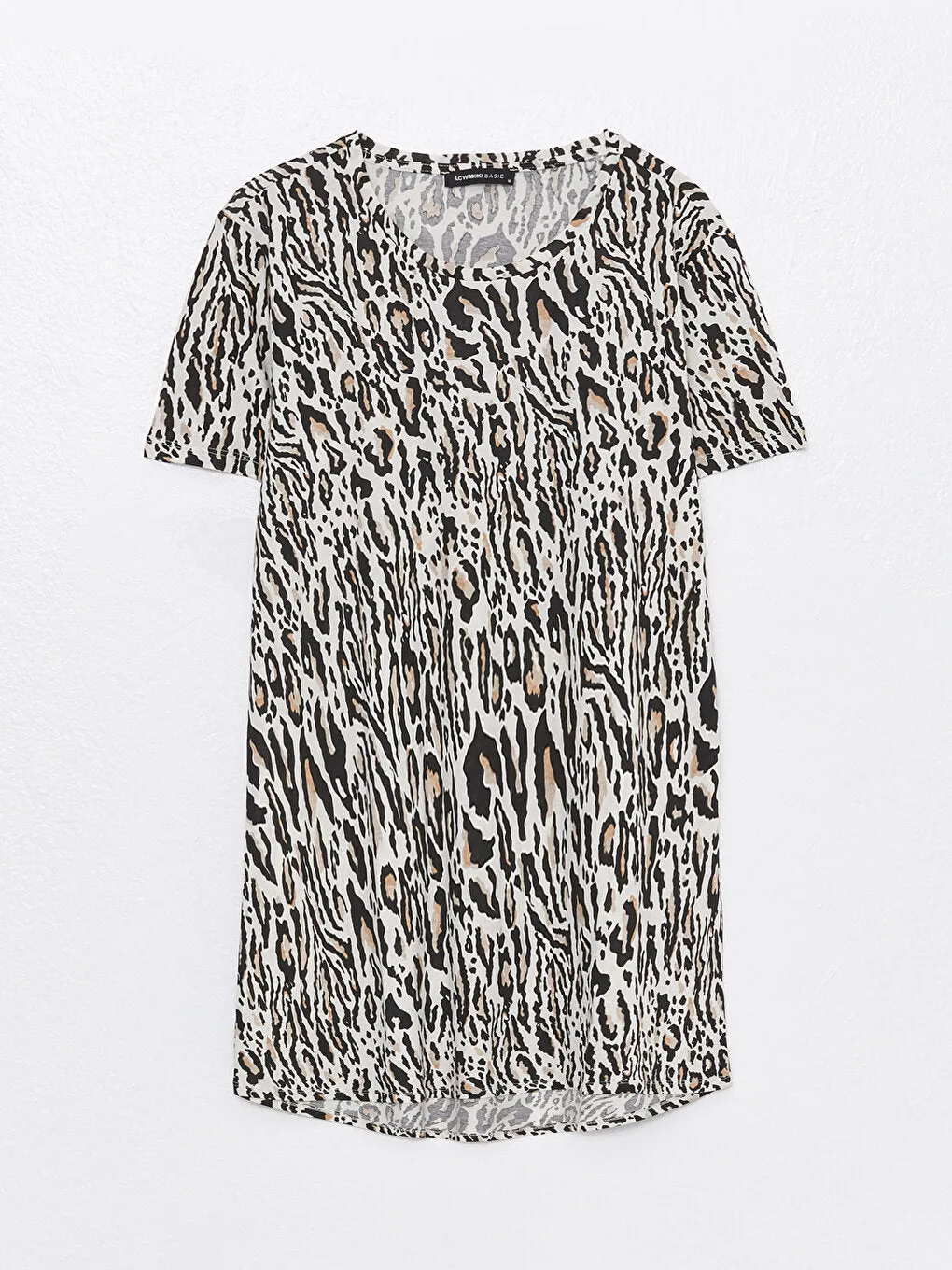 Crew Neck Patterned Short Sleeve Women's T-Shirt