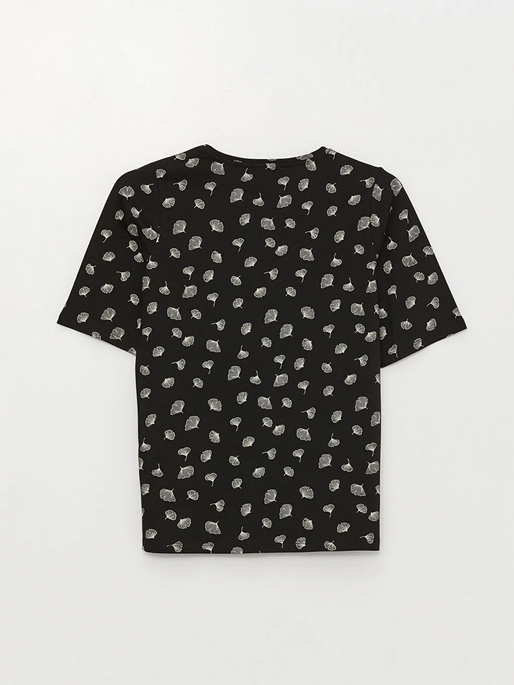 Crew Neck Patterned Short Sleeve Women's T-Shirt
