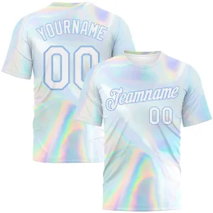Custom 3D Pattern Design Abstract Trendy Holographic Vaporwave Style Performance T-Shirt