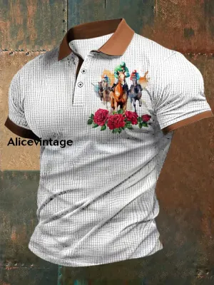 Derby Art Print Short Sleeve Waffle Shirt