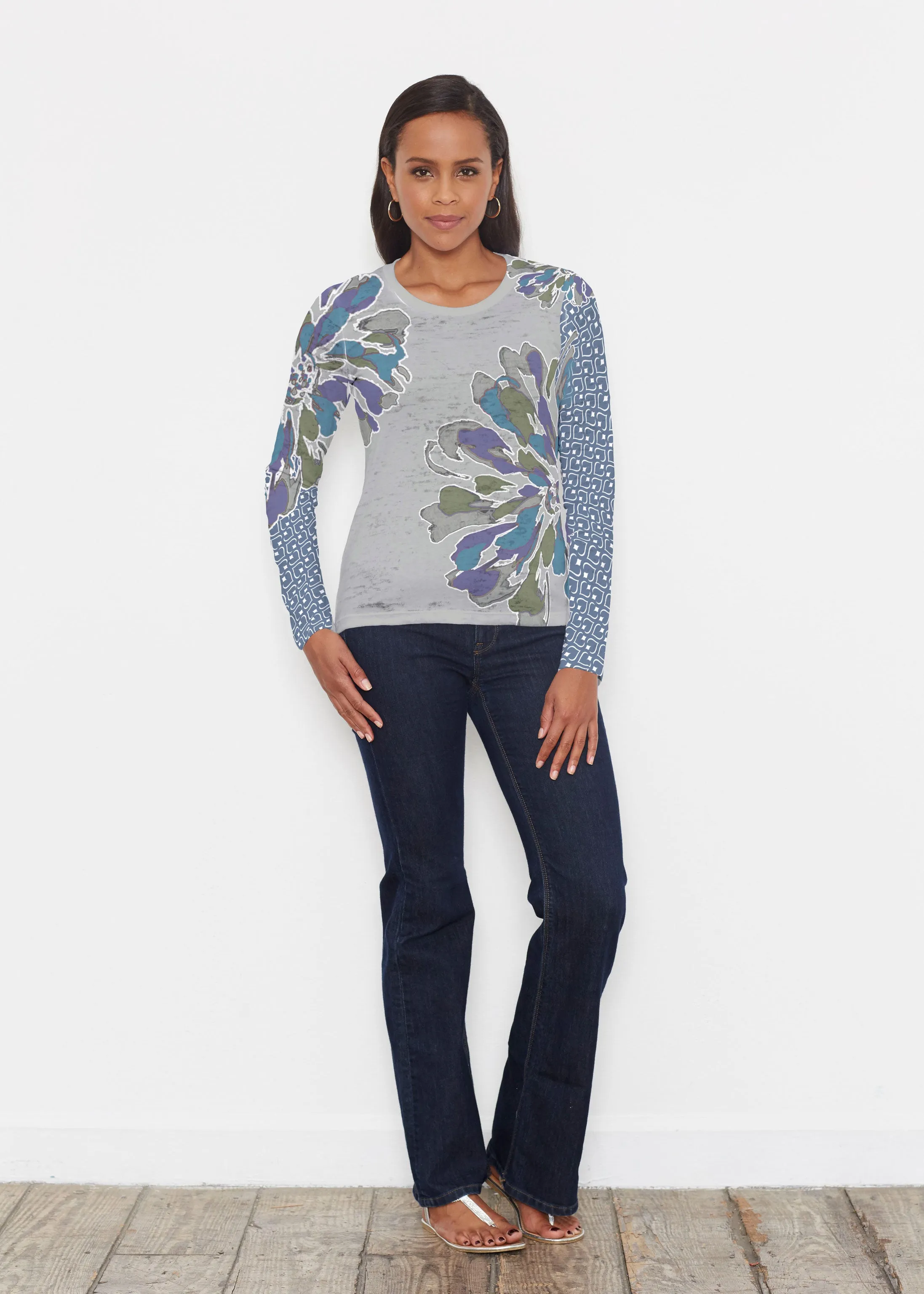 Fanny Grey Mixed (5148) ~ Signature Long Sleeve Crew Shirt