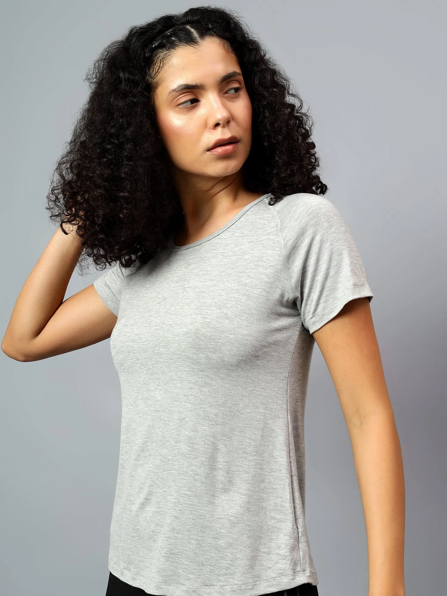 Fitkin Women's Grey Ecofriendly Active Tshirt