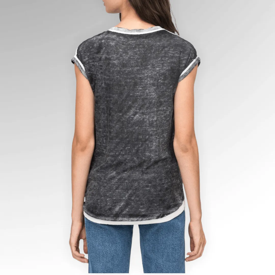 Kokun Overdyed Cap Sleeve Tee