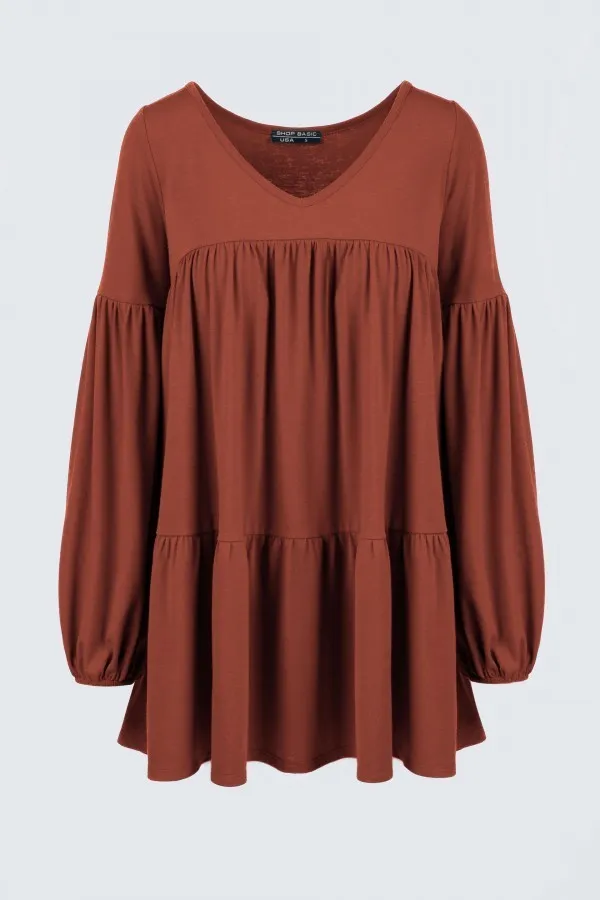 Love so much tiered top in Burgundy