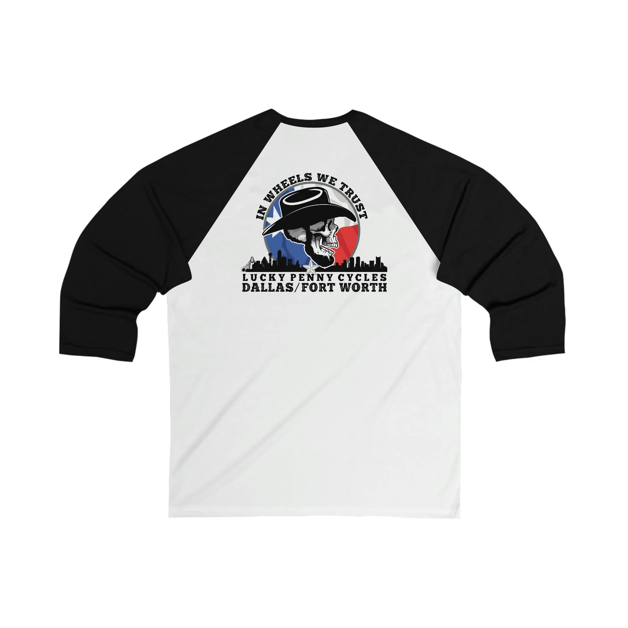 Lucky Penny Cycles DFW Skyline 3\4 Sleeve Baseball Tee