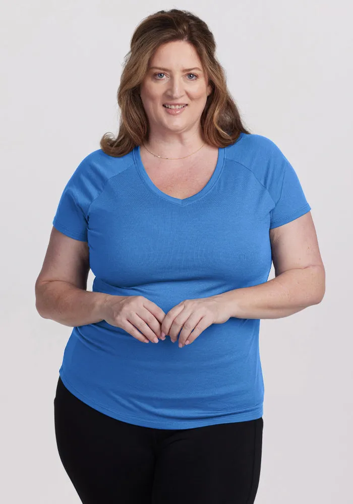 Mia V Neck - Blue Gelato
