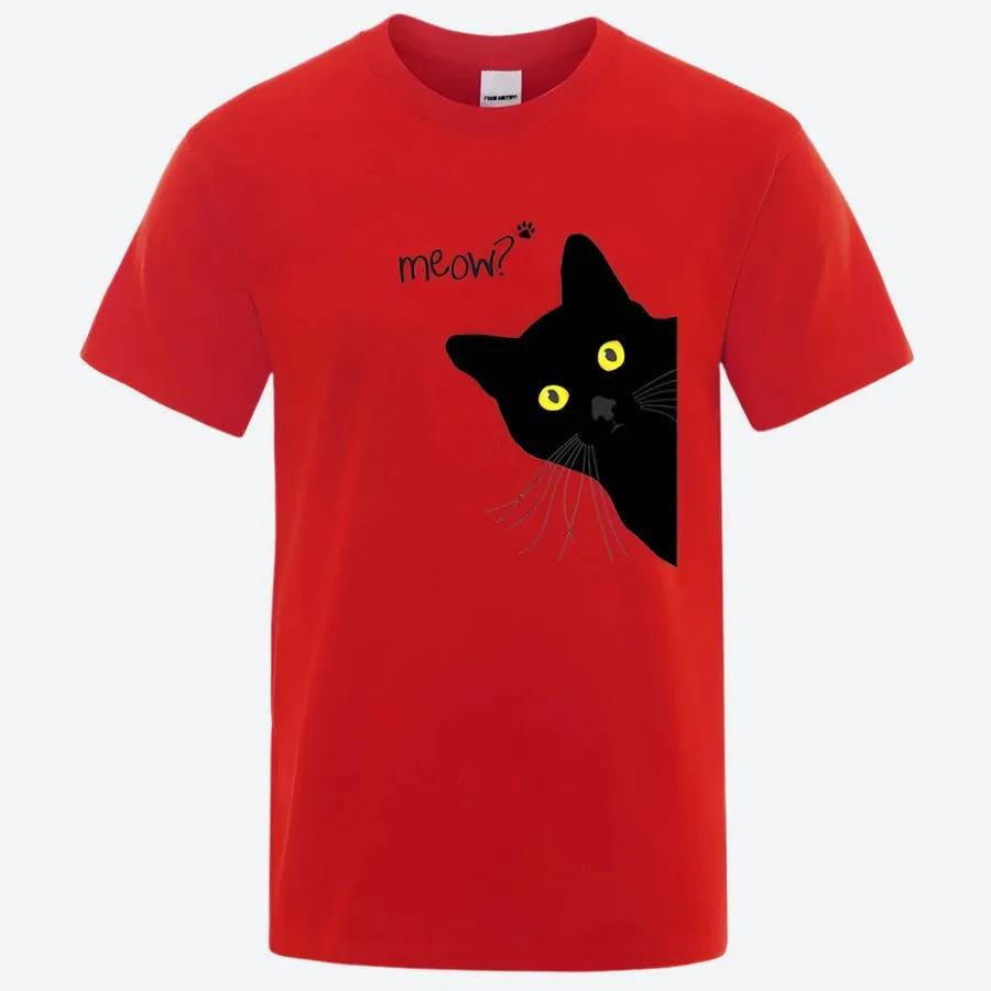 Playful Cat Graphic T-Shirts