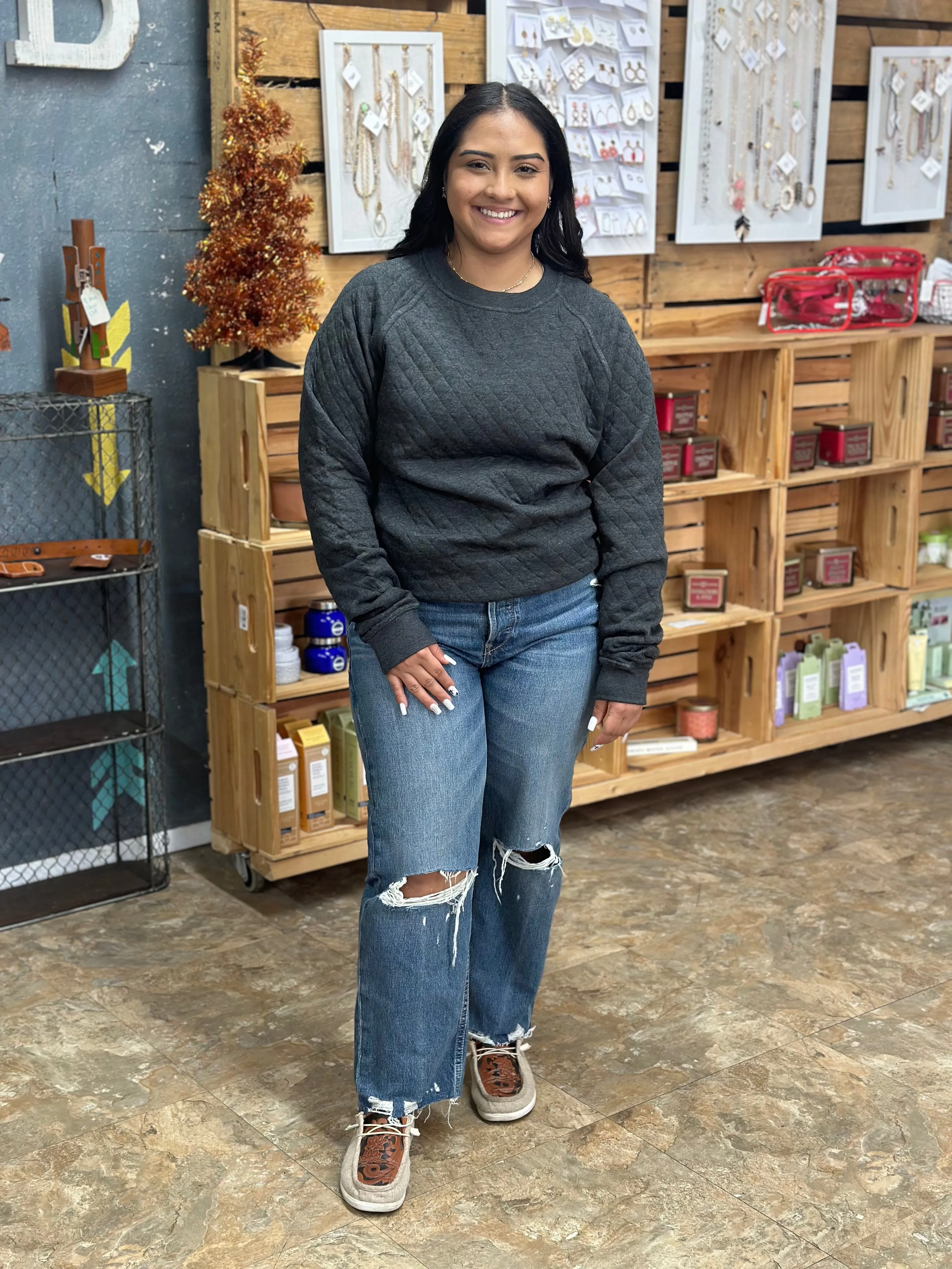 Quilted Comfy Sweatshirt