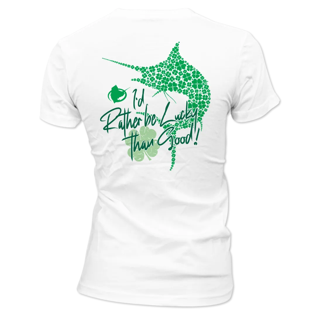 Rather Be Lucky - Marlin - Short Sleeve V-Neck Ladies Tee