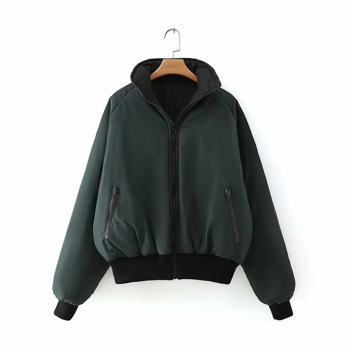 Reversible Stand Collar Cotton Outerwear