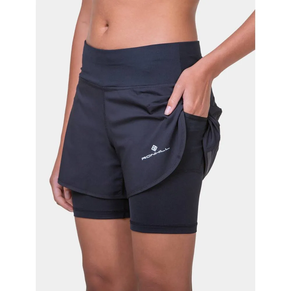 Ronhill Tech 4.5" Twin Short (Womens) - All Black