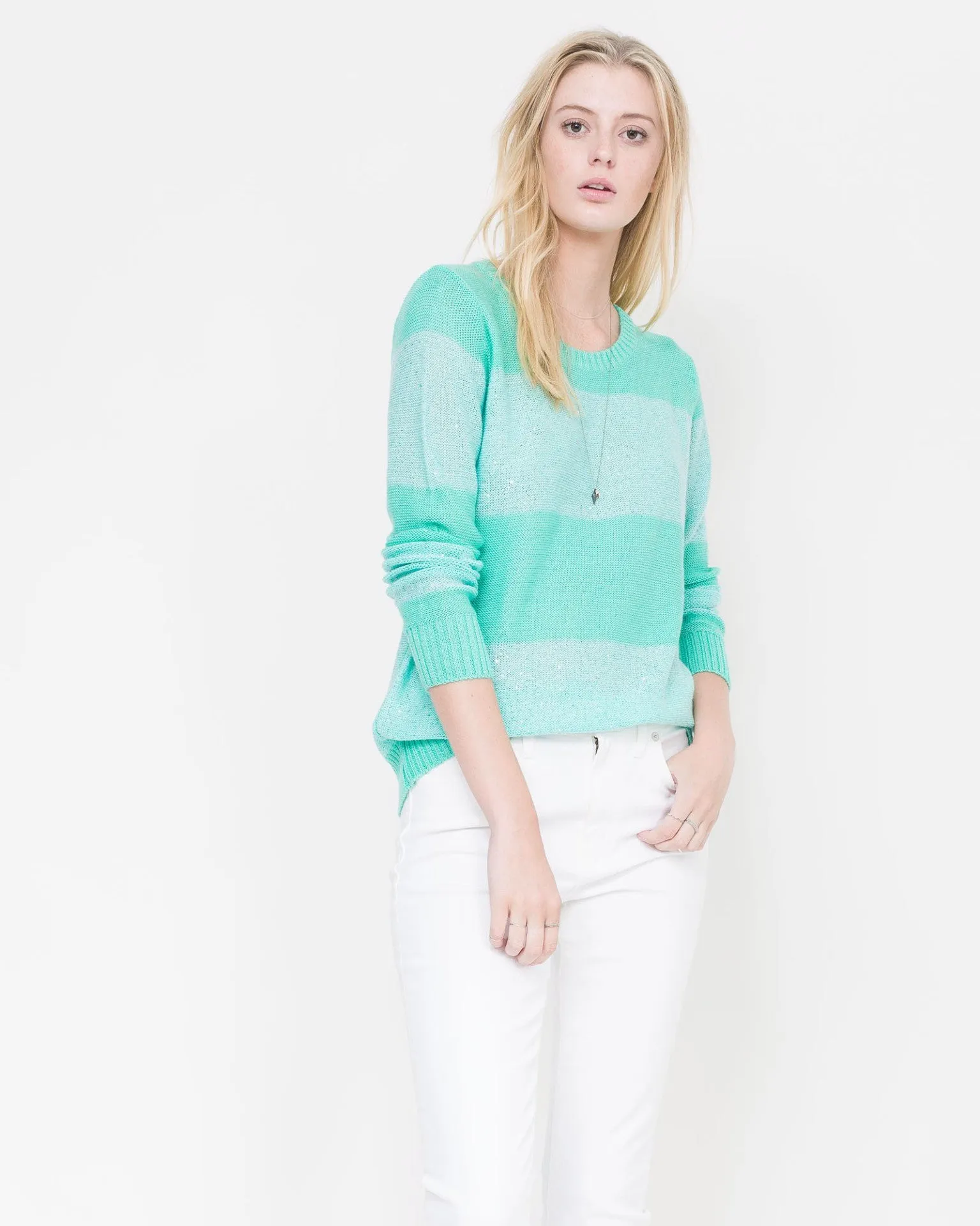 Sequin Stripe Crew