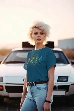 Skelly Rainbow Dance Unisex Jersey Short Sleeve Tee - Designed by Sadie Rothenberg (Teal)