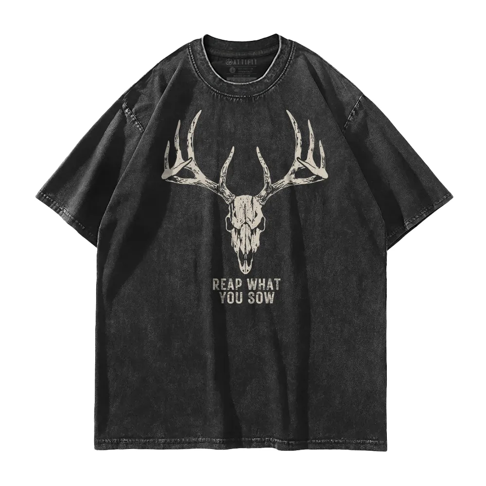 Skull Elk Washed T-Shirt