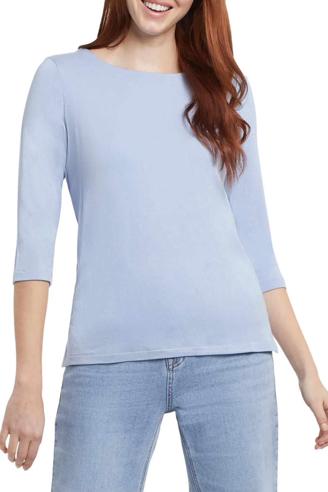 Tribal Boat Neck 3/4 Sleeve Top