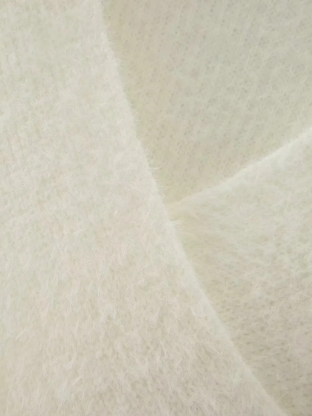 White Cross Collar Short Knit Sweater