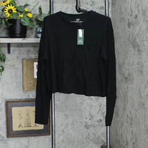Wild Fable Women's Long Sleeve Crewneck Top 564074 Black M