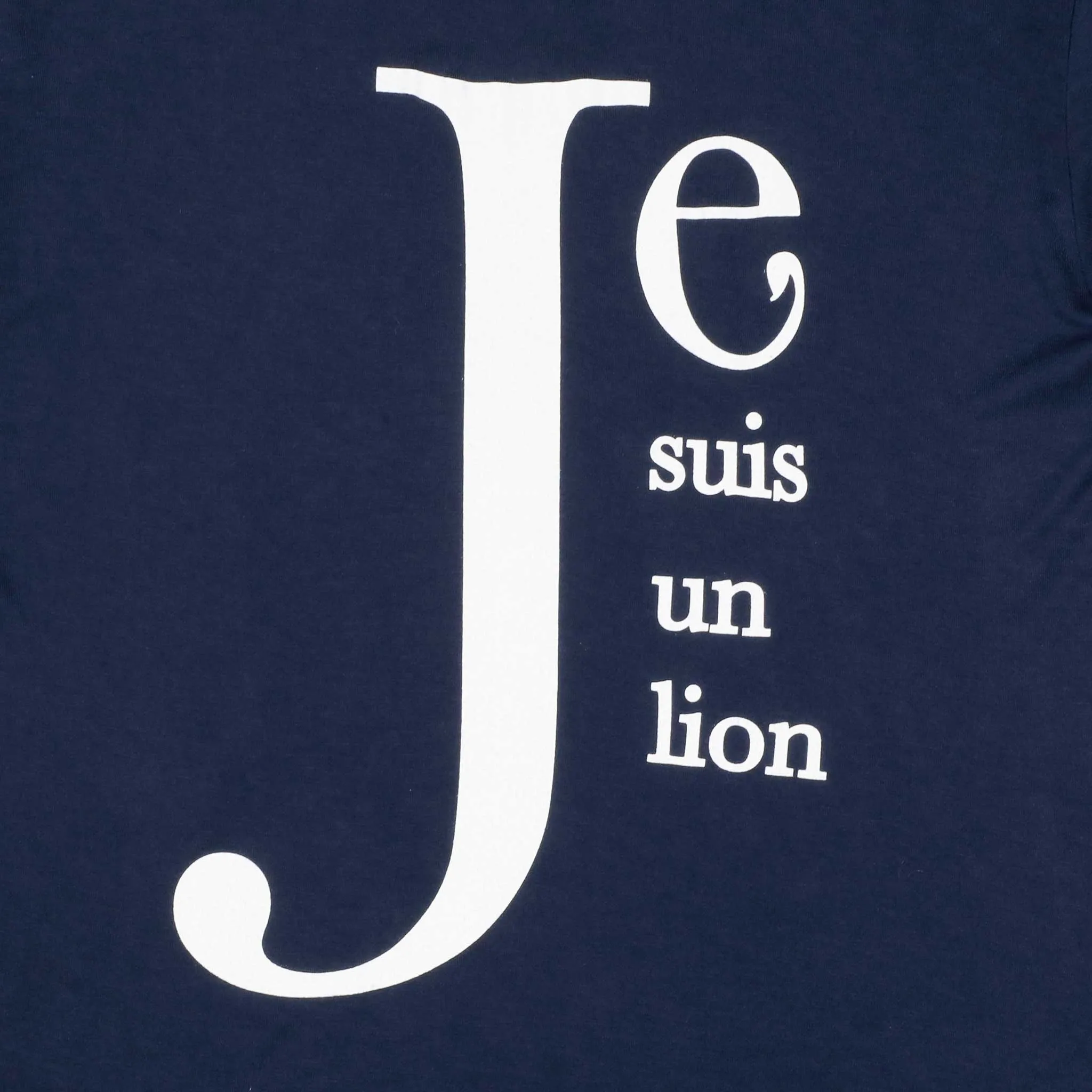 Women's - Je Suis un Lion Navy Blue Crew Neck T-Shirt