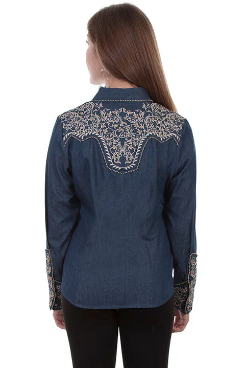 Women's Vintage Western Shirt Collection: Scully Scroll Embroidery