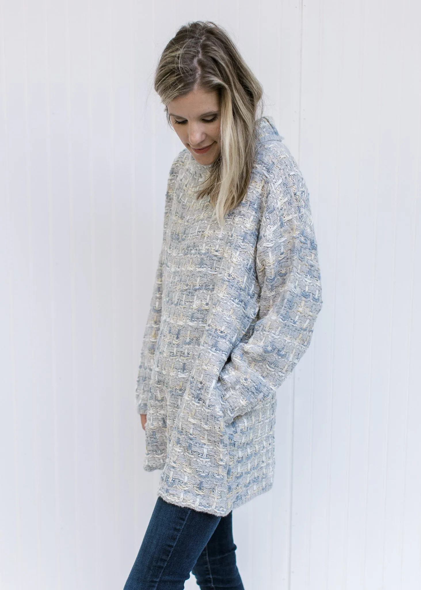 X Tweed Turtle Neck Sweater